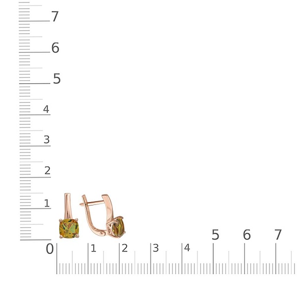 Серьги из красного золота с 2 султанитами