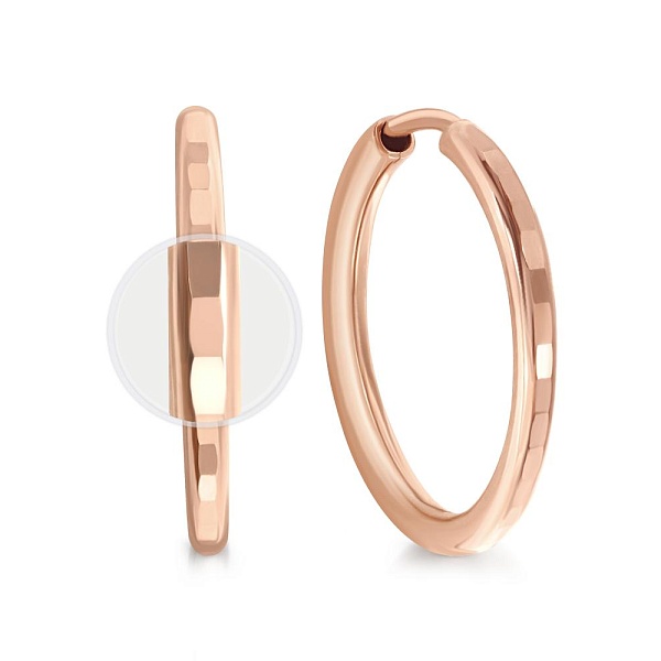 Серьги-конго из красного золота без вставок