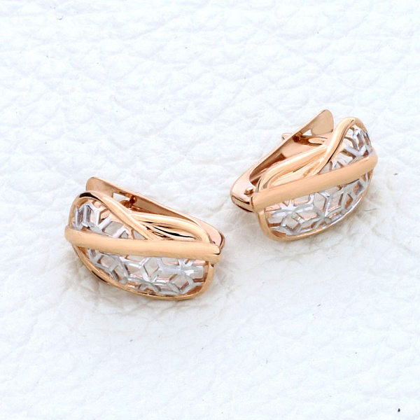 Серьги из красного золота без вставок