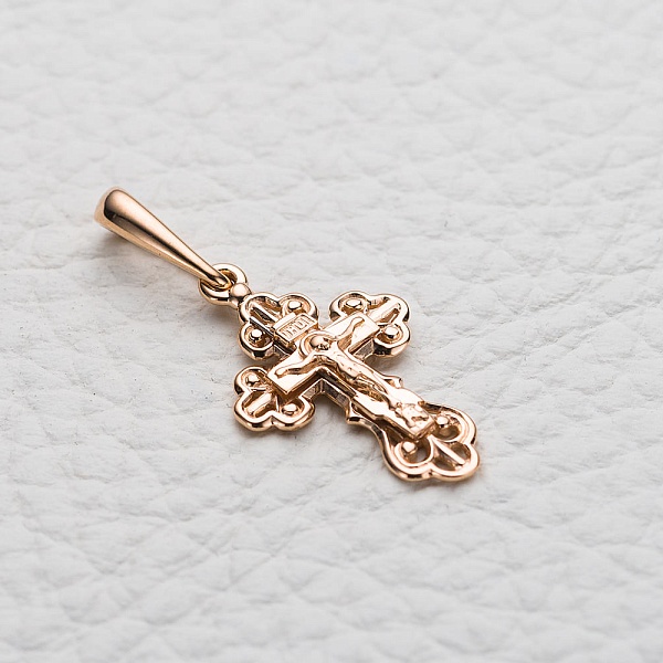 Крест из красного золота без вставок