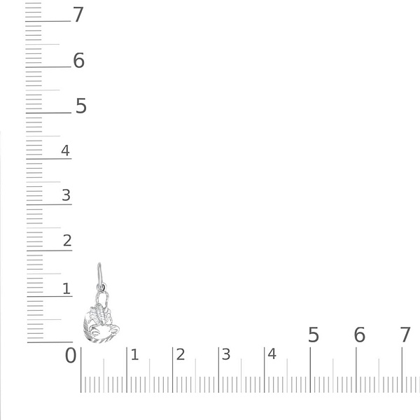 Подвеска Скорпион из белого золота без вставок