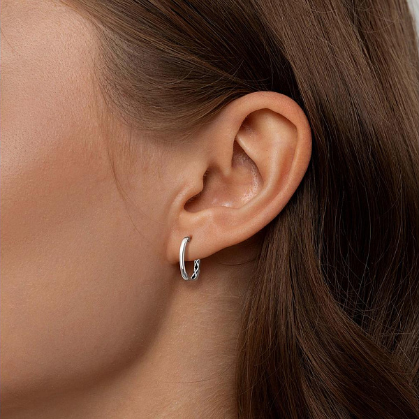 Серьги из белого золота без вставок