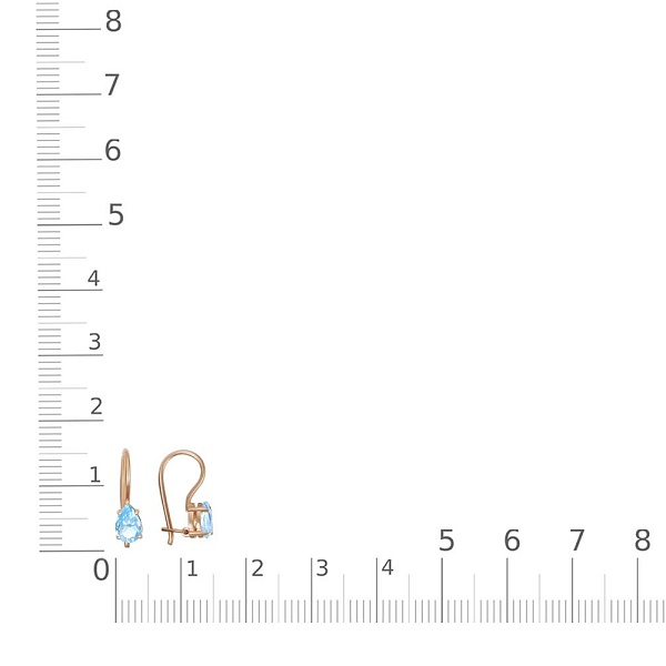 Детские серьги из красного золота с 2 топазами sky