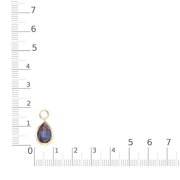 Подвеска серёг-трансформеров капля из жёлтого золота с александритом