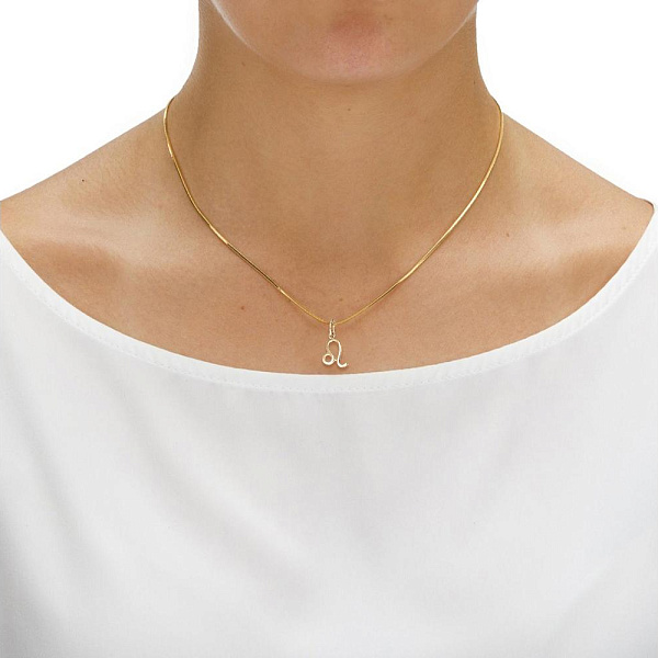 Подвеска Лев из жёлтого золота без вставок