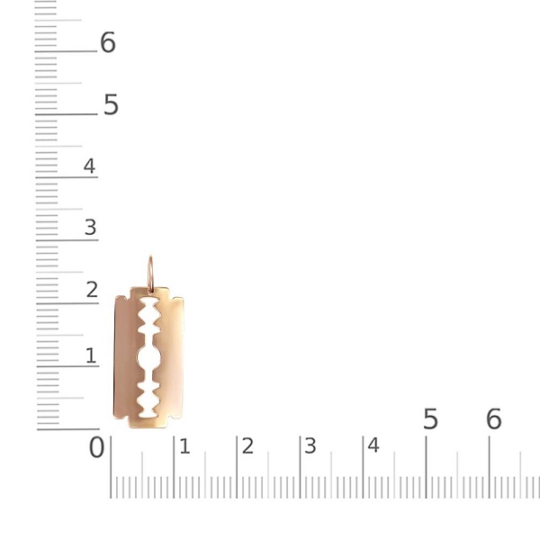 Подвеска Лезвие из красного золота без вставок