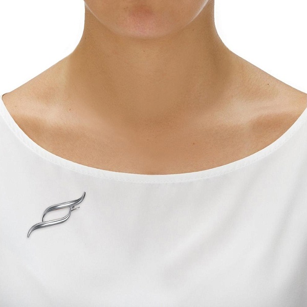 Брошь из белого золота без вставок