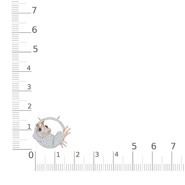 Колье Лягушка из красного золота с 156 фианитами