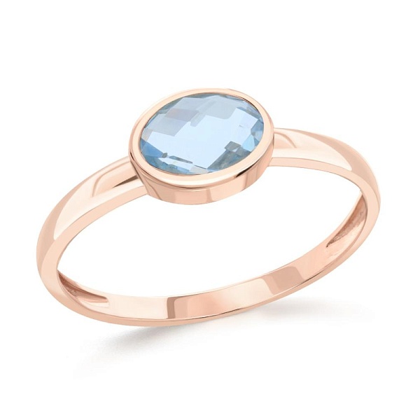 Кольцо из красного золота с топазом sky