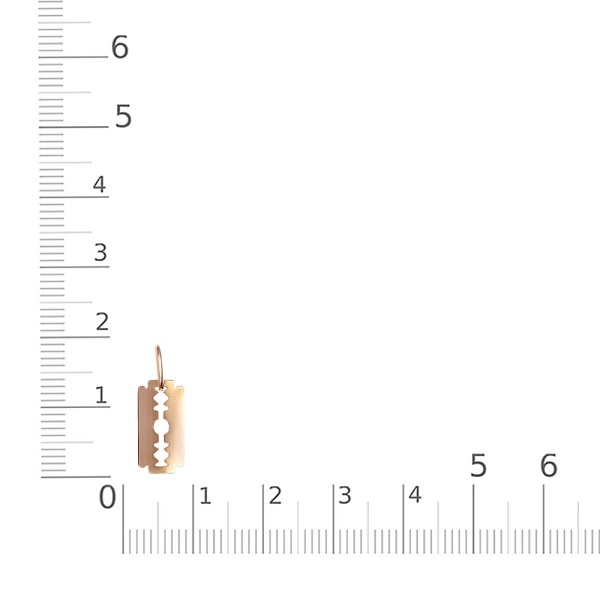 Подвеска Лезвие из красного золота без вставок