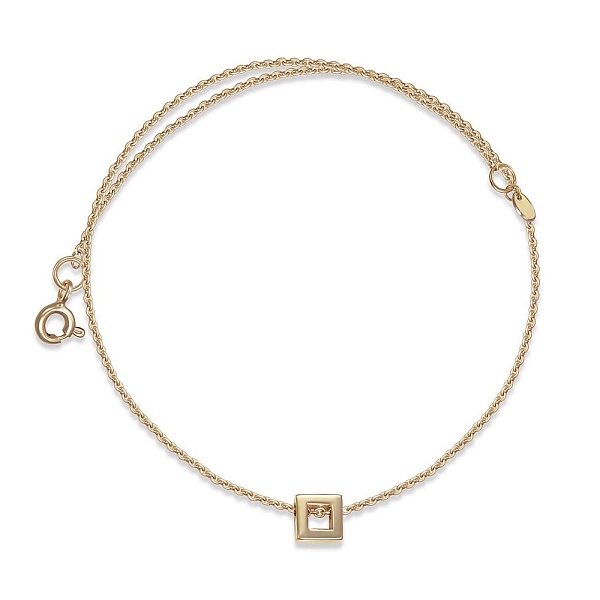 Колье Квадрат из жёлтого золота без вставок