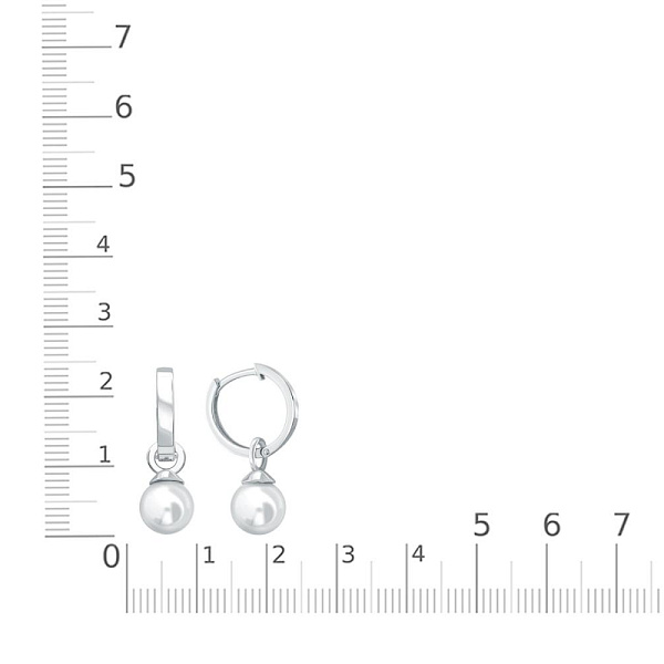 Серьги-трансформеры из белого золота с 2 жемчужинами