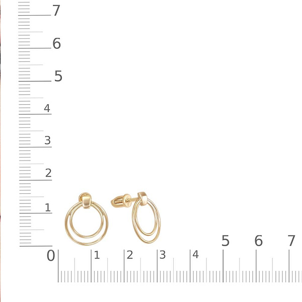 Серьги-пусеты Круги из жёлтого золота без вставок