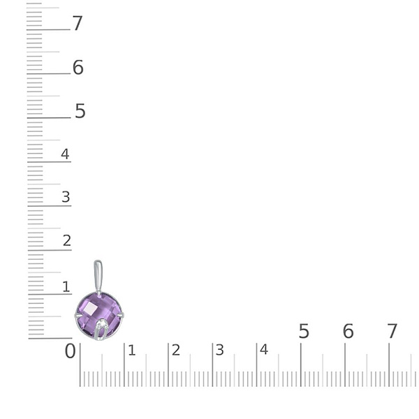 Подвеска из белого золота с 4 аметистами