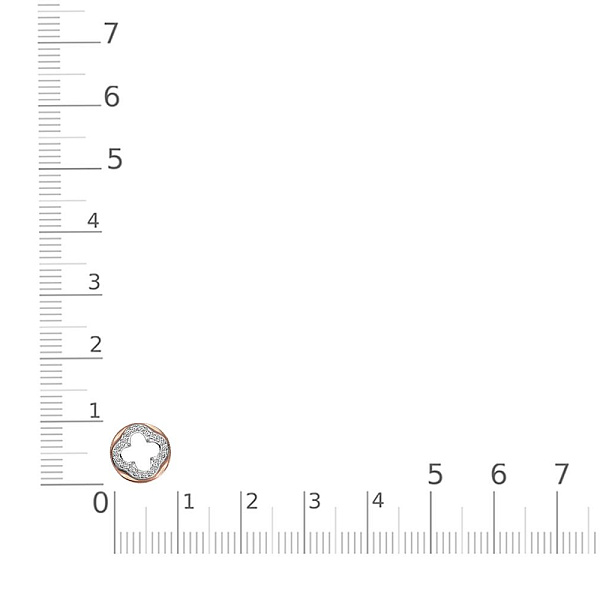 Браслет Клевер из красного золота с 20 фианитами