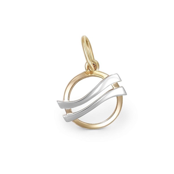 Подвеска Водолей из жёлтого золота без вставок