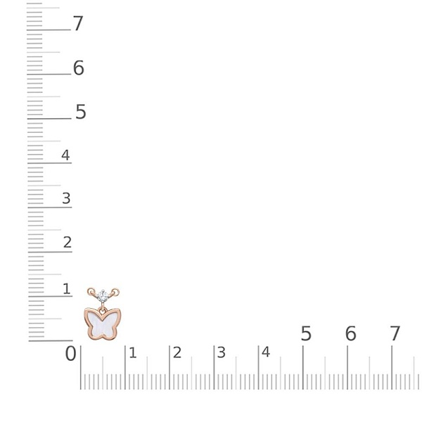 Колье Бабочка из красного золота с перламутром и фианитом