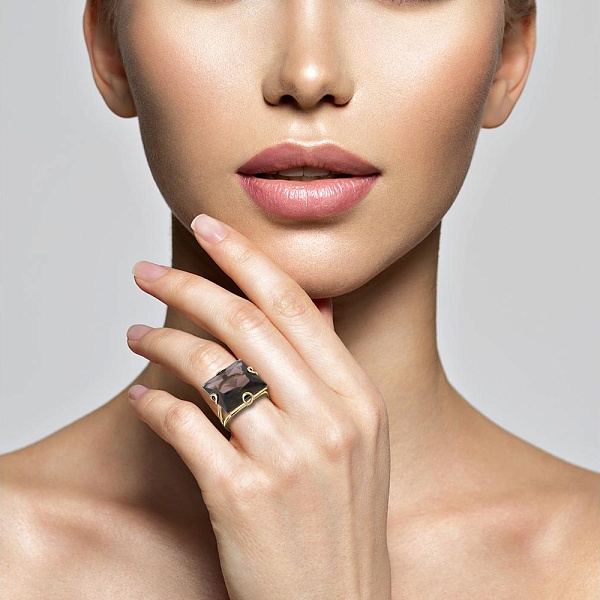 Кольцо из жёлтого золота с наноситалом