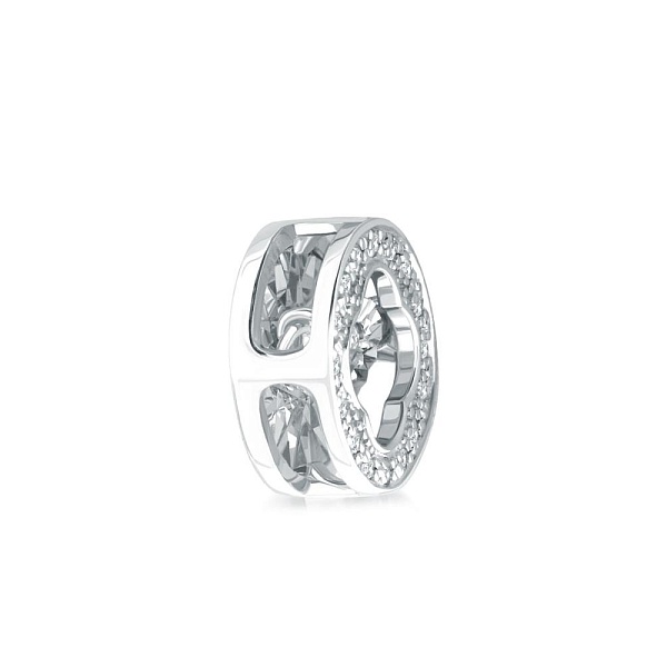 Подвеска Круг из белого золота с 17 бриллиантами