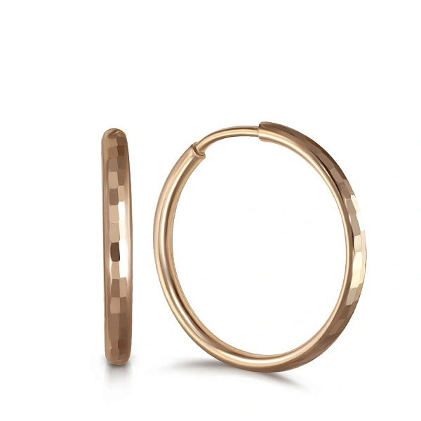 Серьги-конго из красного золота без вставок