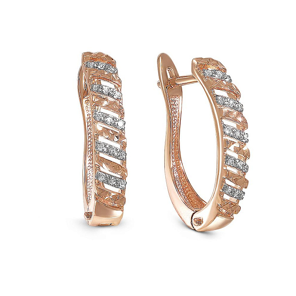 Серьги из красного золота с 30 бриллиантами