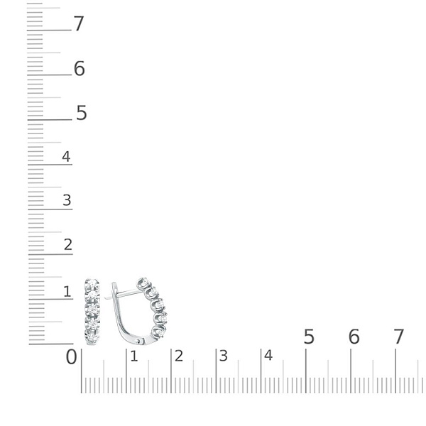 Серьги Дорожки из белого золота с 10 муассанитами