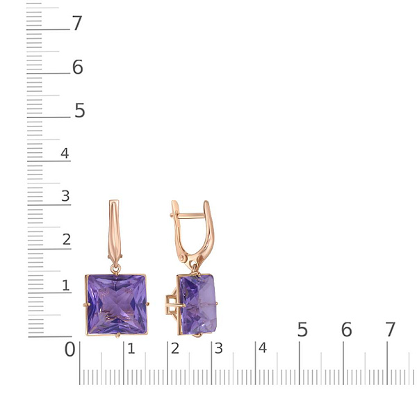 Серьги из красного золота с 2 наноситалами