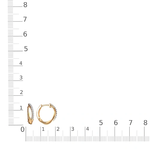 Серьги из жёлтого золота с 20 фианитами