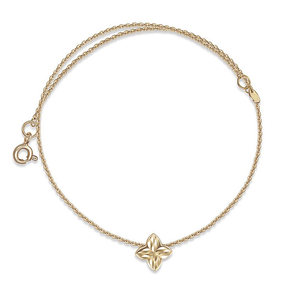 Колье Клевер из жёлтого золота без вставок