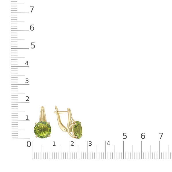 Серьги из жёлтого золота с 2 наноситалами