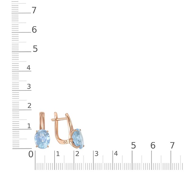 Серьги из красного золота с 2 топазами sky
