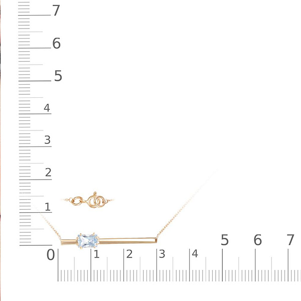 Колье из красного золота с топазом sky