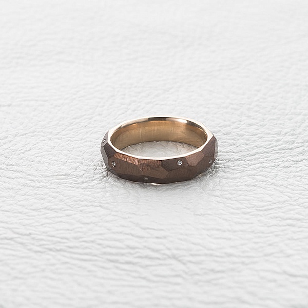 Кольцо из красного золота с 10 бриллиантами