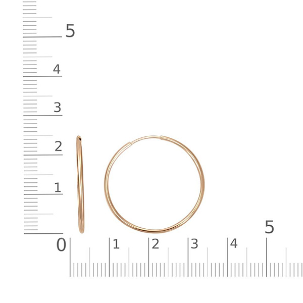 Серьги-конго из красного золота без вставок