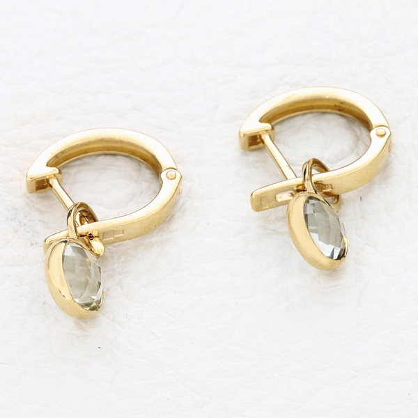 Серьги-трансформеры из жёлтого золота с 2 аметистами