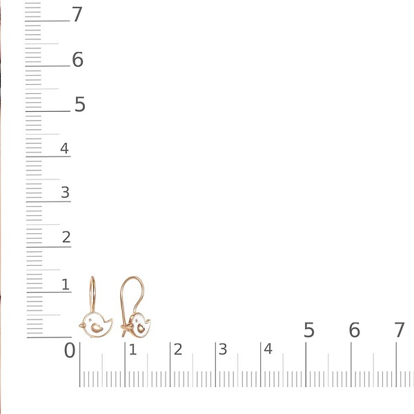 Детские серьги Птицы из красного золота без вставок