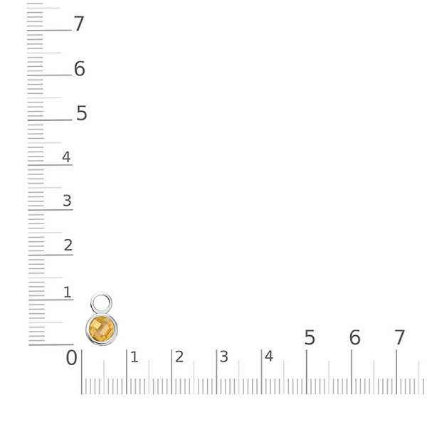 Подвеска серёг-трансформеров из белого золота с цитрином