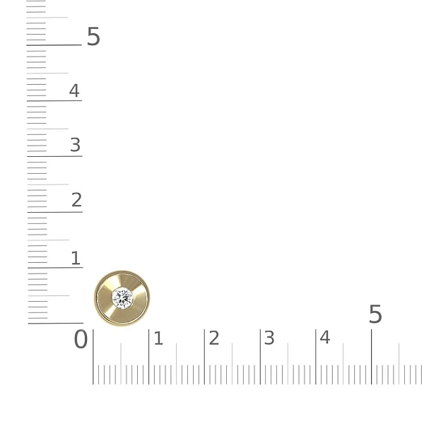 Подвеска Круг из жёлтого золота с фианитом