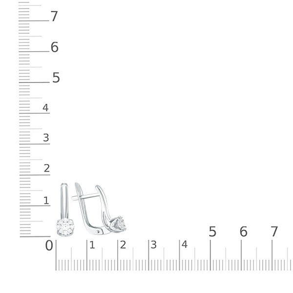 Серьги Малинки из белого золота с 18 муассанитами