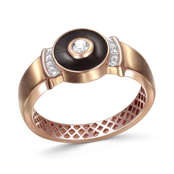 Печатка из красного золота с 11 бриллиантами