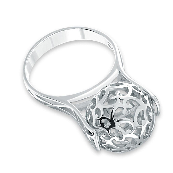 Кольцо Шар из белого золота без вставок