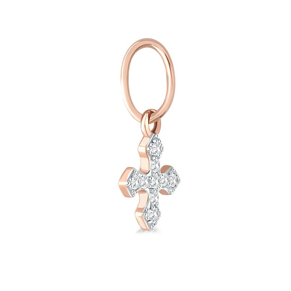 Крест Крест из красного золота с 9 фианитами