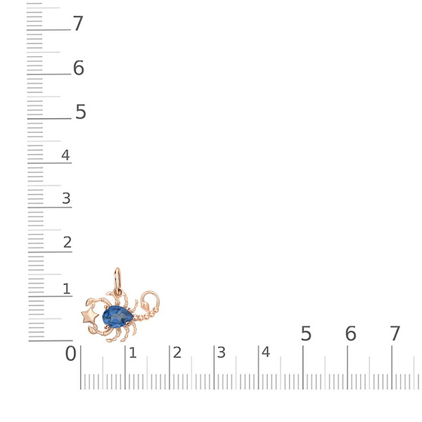 Подвеска Скорпион из красного золота с топазом лондон
