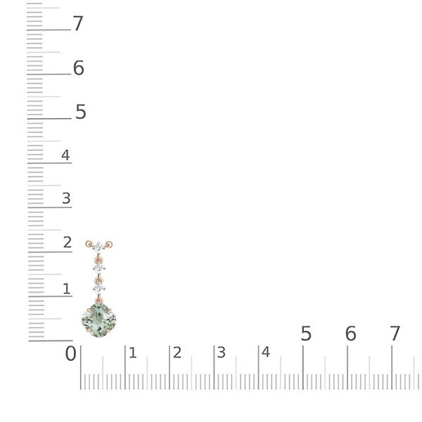 Колье из красного золота с аметистом и 3 фианитами