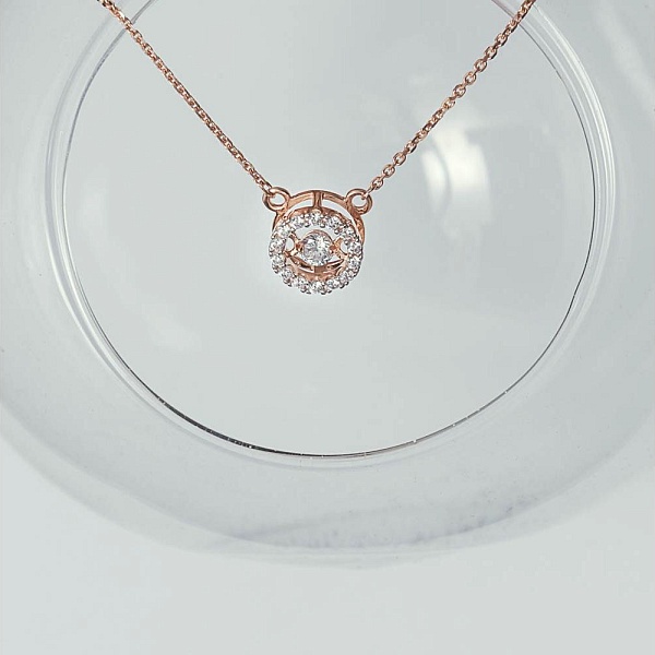 Колье из красного золота с 15 фианитами