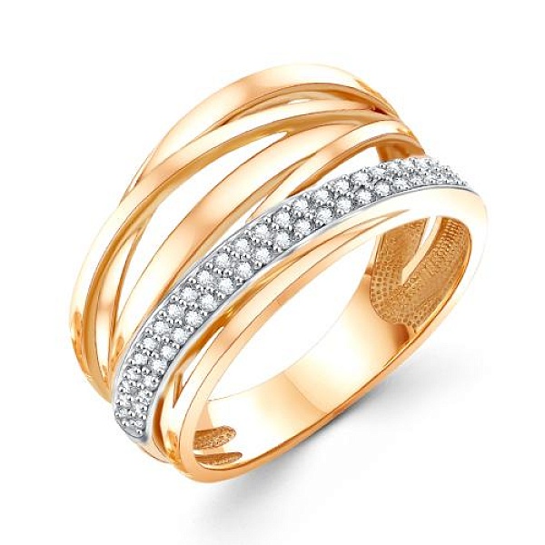 Кольцо Дорожка из красного золота с 53 бриллиантами