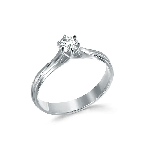 Кольцо из белого золота с кристаллом swarovski