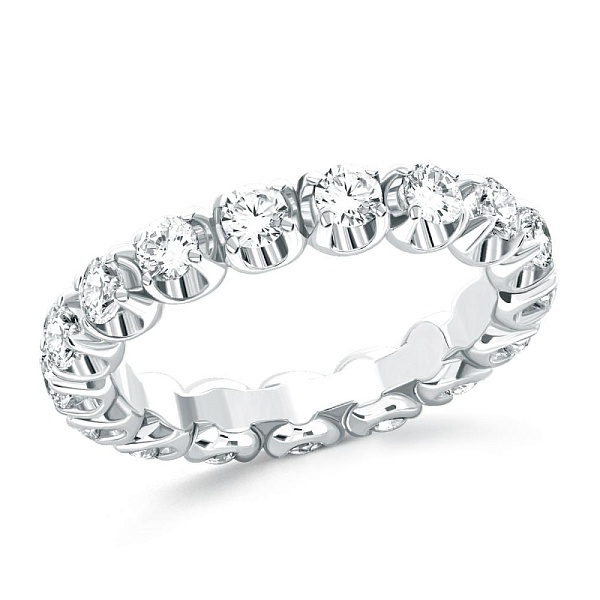 Кольцо Дорожка из белого золота с 17 выращенными бриллиантами