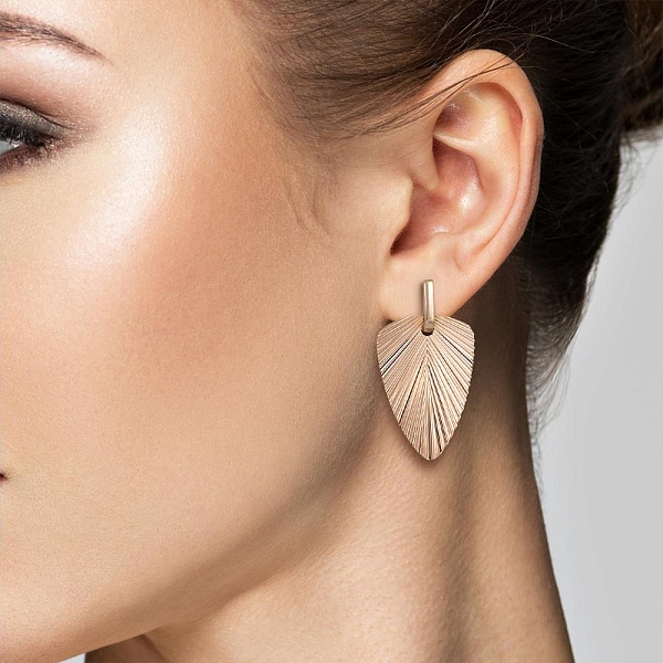 Серьги-трансформеры из красного золота без вставок