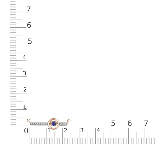 Колье из красного золота с корундом и 11 фианитами